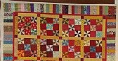 Pinwheel Nine Patch  |  Here's my latest flimsy (=unquilted top).  All from my stash!...
