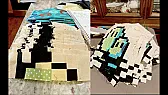 Pixel Quilt of the Super Mario Bros. 3 World 1 Map |  The detail that stopped me cold: every game pixel was scaled to 1 cm so the...