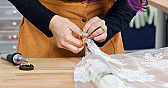 Scrub shirt neckline on McCall's pattern # 9123  |  Hi - my name is Sharon, and I've been lurking around for a while,...